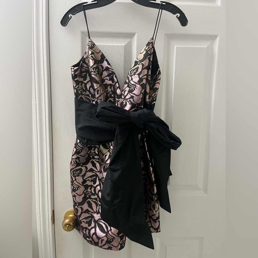 Rebecca Vallance embellished party dress with bow detail